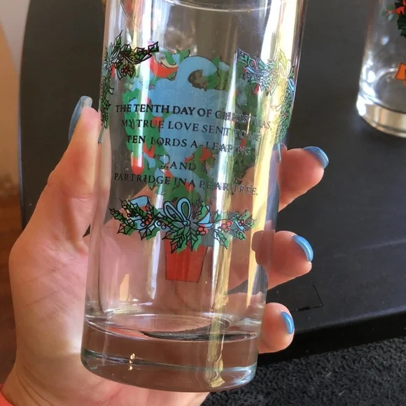 Vintage 1970’s Indiana Glass 12 Days of Christmas Drinking Tumblers COMPLETE SET - Picture 10 of 10